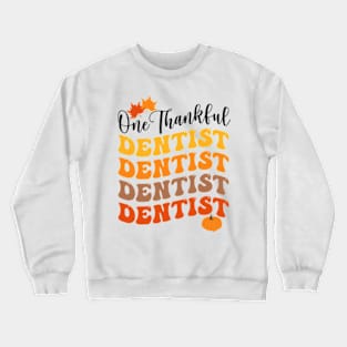 Groovy Dental Life Pumpkin Tooth Dentist Fall Thanksgiving Crewneck Sweatshirt